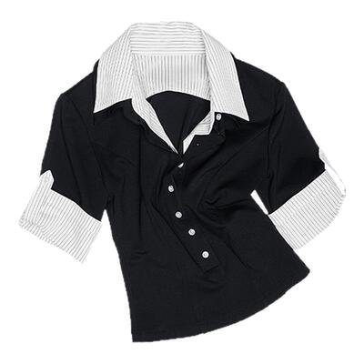 1JINNSTUDIO假两件拼接深VT恤