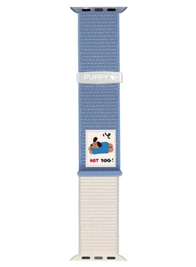 适用iwatch10表带S11苹果S10手表applewatch新款S9可爱狗狗S8魔术贴S7编织S6卡通se拼色ultra3纯色series男女