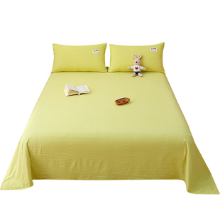 A类水洗棉床单单件100全棉纯棉被单枕套三件套儿童宿舍1.5米炕单2