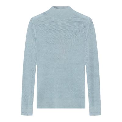 羊绒衫女士精纺半高领变换组织