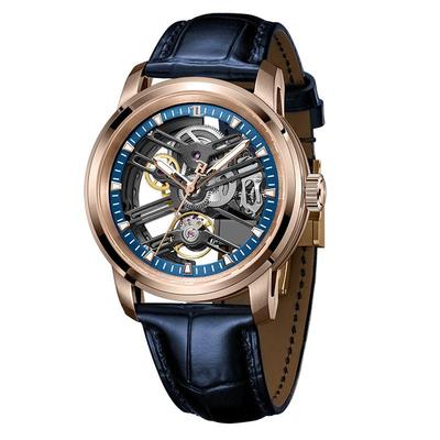 OBLVLO欧宝罗镂空侧透水晶机械腕表陀飞轮表盘轻奢男士高端手表男