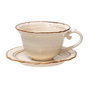 深盘家用法式复古陶瓷餐具高级感浅盘brunch餐盘凉菜盘西餐牛排盘