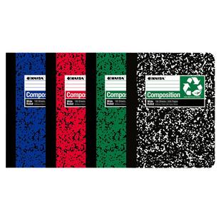 凯萨KAISA B5美式经典线缝本 composition book白色宽横线100张彩色大理石纹 浓郁美风竖分栏线 双胶纸横线款