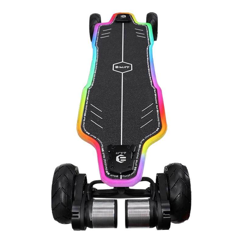 BIBUFF星舰AT发光越野电动滑板四轮幻彩校园旅行长续航代步滑板车
