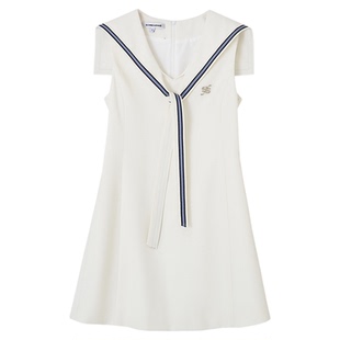 邓恩熙同款SOMESOWE海军领撞色无袖连衣裙女设计感甜美减龄裙夏新