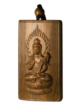 原创十二生肖本命佛八大守护神绿檀天然实木精雕刻吊坠项链挂件年