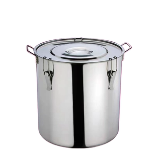 304不锈钢桶密封水桶米桶带卡扣加厚圆桶带盖汤桶小号油桶水龙头