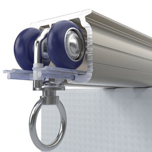 窗帘轨道滑轮双轴承轮单轨道窗帘滑轨静音铝合金挂钩飘窗侧装顶装