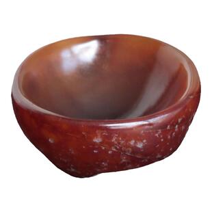 水玉冰魄天然红玛瑙原石杯形古意小茶碗形主人巴西进口料打磨酒杯