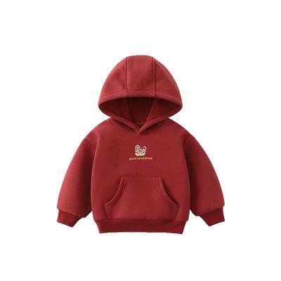 齐齐熊宝宝加绒卫衣打底衫新年服