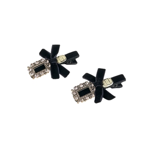 AJIDOU阿吉豆发饰女时尚侧边夹轻奢鸭嘴夹丝绒一字夹小香风碎发夹