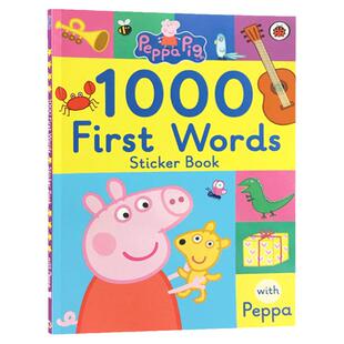 英文原版贴纸绘本 Peppa Pig 1000 First Words Sticker Book粉红佩佩猪小妹佩奇入门启蒙初级1000单词词汇英语启蒙亲子互动游戏书