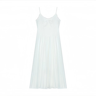 法式初恋白色吊带连衣裙女夏2025年新款绝美清纯欲奶甜茶茶歇长裙