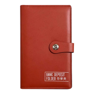存单收纳本2026新款多功能票据银行定期活期网红存款大额纸质一体化防水收藏夹皮透明大容量装支票汇票收集本