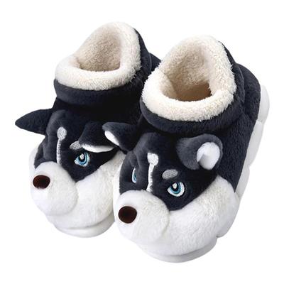 男士棉拖鞋男冬季包跟可爱室内家居厚底防滑保暖高帮毛绒棉鞋外穿