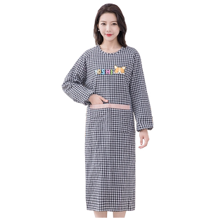 长袖围裙女纯棉家用厨房夏季薄款2026网红新款餐饮专用罩衣工作服