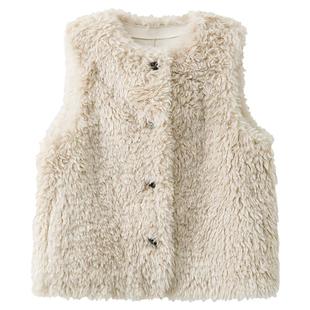 夕蒙2025新款冬季独特漂亮绝美巨好看羊羔毛毛绒高级感马甲外套女