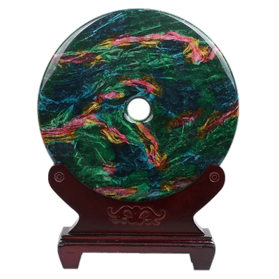 台湾七彩玉花瓶摆件天然玉石葫芦