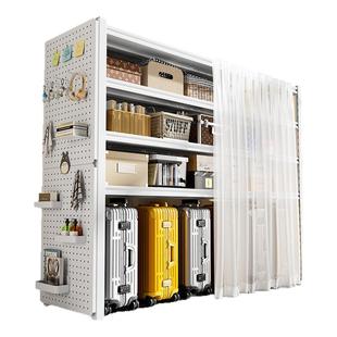 防尘帘置物架多层家用货架行李箱落地客厅收纳架洞洞板储物铁架子