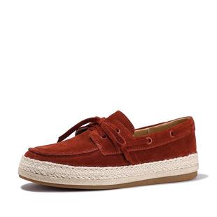 BellaLily2025秋季新款复古红一脚蹬草编渔夫鞋女牛皮乐福鞋单鞋