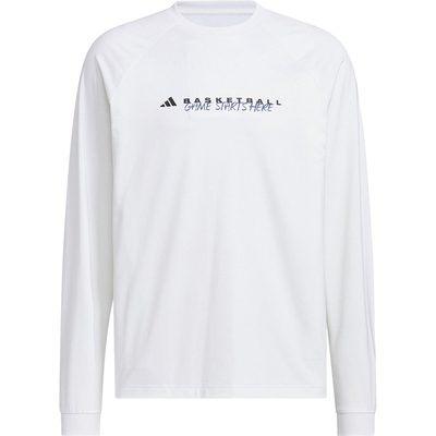 Adidas/阿迪达斯正品BASKETBALL男士圆领篮球运动长袖T恤KC2802