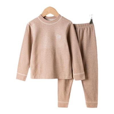 男童蚕丝羊毛保暖内衣套装秋冬季