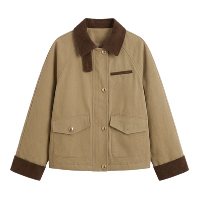 柒量一裁小个子卡其色夹克外套