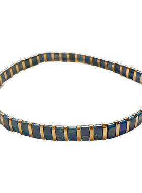 MLGM新款蓝tila手链轻奢简约波西米亚风弹力线手链闺蜜节日小礼物