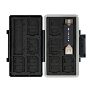 JJC 内存卡收纳盒XQD存储卡SD卡盒CF TF卡包CF express Type-A/B卡NANO卡多功能手机SIM卡套包相机内存卡卡盒