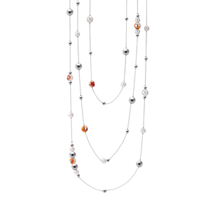 SUMIYAKI 叠戴利器! 原创燃烧破碎珍珠项链火焰长款毛衣链氛围感