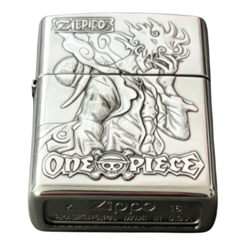 zippo正品海贼王路飞动漫二次元白铜防风煤油打火机送礼收藏男士