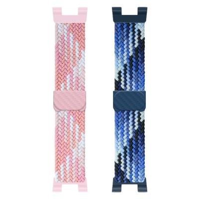 适用于华为儿童电话手表4Pro表带5pro尼龙编织磁吸扣4X新耀版腕带智能5活力3Pro超能版3s替换带5Xpro透气夏天