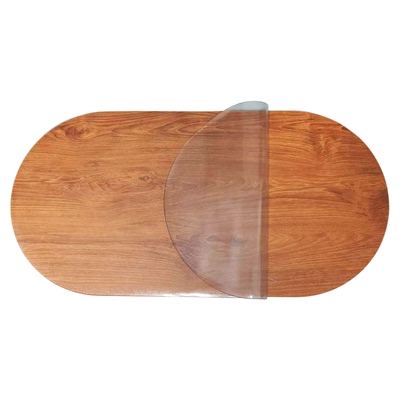 两边弧形桌垫透明软玻璃pvc长椭圆形岩板茶几餐桌布防水防油定制