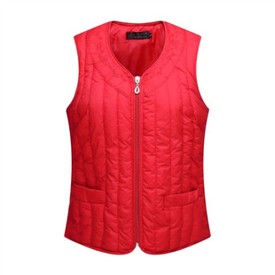 女士马甲短款秋冬羽绒棉坎肩内穿加大码女装丝棉背心贴身棉衣马夹