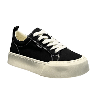 男款2025新款潮鞋软底系带休闲鞋潮流百搭低帮鞋布面透气运动板鞋