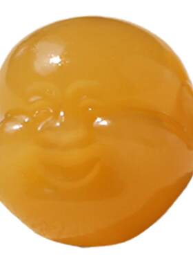 天然缅黄笑佛通孔圆珠散珠