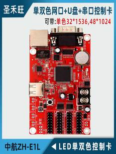 E5L网口 U盘 串口通讯 中航控制卡ZH LED广告走字显示屏主板 包邮