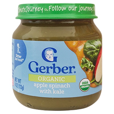 美国嘉宝Gerber有机苹果菠菜泥