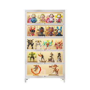 痛柜手办展示柜盲盒谷子收纳柜痛柜防尘铁皮玻璃柜书柜家居陈列柜