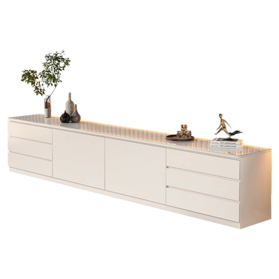 轻奢高级感实木电视柜高款高柜