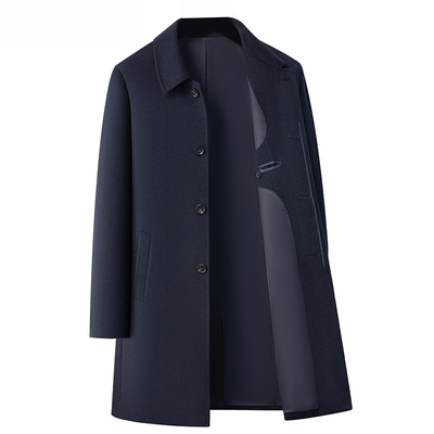 中长款100%山羊绒大衣风衣外套男