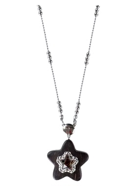TWENTYONEAUGUST原创设计黑檀木星星项链多巴胺甜酷项链颈链
