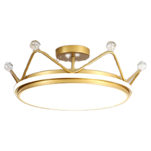 皇冠LED吸顶灯儿童房主卧室灯轻奢现代智能护眼全光谱灯具直销店