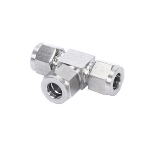 304不锈钢卡套接头三通钢管铜管气源管双卡式T型快速免焊