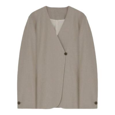 【现货】NOTHING WRITTEN西装韩版休闲宽松通勤V领一粒扣纯色外套