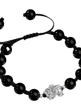 【中国·黄金】纯银貔貅情侣手串