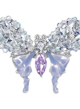 shes茜子手工串珠滴油蝴蝶戒指