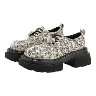 星期六厚底增高玛丽珍乐福鞋女冬季新款系带潮流单鞋休闲女鞋