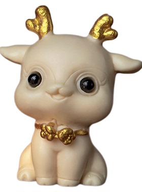 一鹿平安相伴汽车摆件天然象牙果