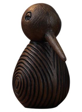 北欧风实木雕刻小鸟摆件样板间